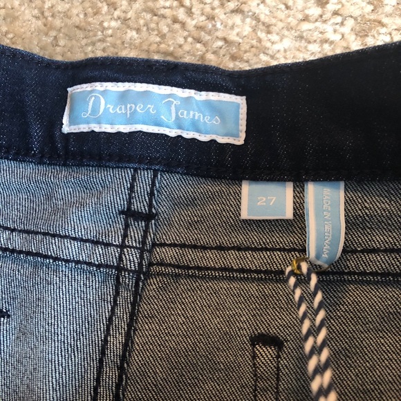 Draper James High waisted boot cut denim Jean pants blue navy 27 28 zip up - Picture 6 of 9